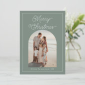 スクリプモダントはっきりしたアーチ写真オリーブ緑 シーズンカード (スタンド正面)