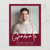 スクリプモダントはっきりしたフォトブルゴーニュ卒業 案内ポストカード (正面)