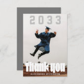 スクリプモダントはっきりしたミニマルGRADサンキューカード 招待状 (正面/裏面)