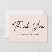 スクリプモダントはっきりした赤面ベビーシャワー サンキューカード (正面)