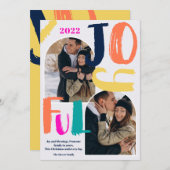 スクリプモダントはっきりした2枚の写真アーチJoyful Christmas シーズンカード (正面/裏面)