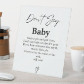 スクリプモダントはベビー赤ちゃんシャワーのゲームのサインを言わない 台座サイン (インサイチュ)