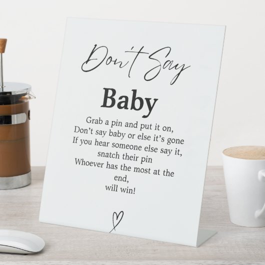 スクリプモダントはベビー赤ちゃんシャワーのゲームのサインを言わない 台座サイン (インサイチュ)