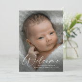 スクリプモダントようこそベビーフォト誕生詳細 サンキューカード (スタンド正面)