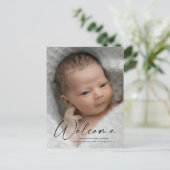 スクリプモダントようこそベビー写真誕生ありがとう ポストカード (スタンド正面)