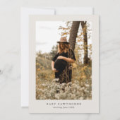 スクリプモダントアイボリーフォトベビーシャワー 招待状 (裏面)