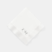 スクリプモダントイニシャルB/Wのコー結婚イン 縁ありカクテルナプキン (角)