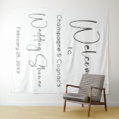 スクリプモダントウェディングシャワーへようこそ背景 タペストリー (インサイチュ(横))