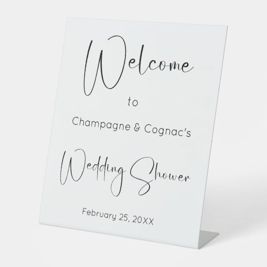スクリプモダントウェディングシャワーへようこそ 台座サイン (正面)
