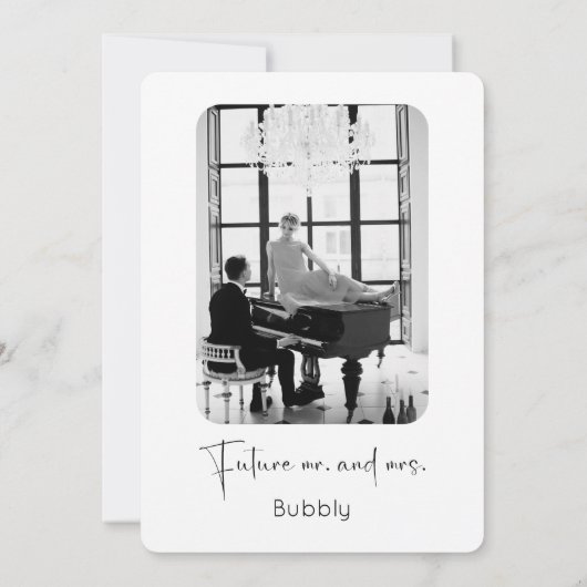 スクリプモダントウェディングシャワー写真 招待状 (裏面)