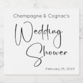 スクリプモダントウェディングシャワー スパークリングワインラベル (シングルラベル)