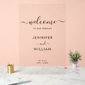 スクリプモダントウェディングパーティー歓迎ブラック アクリルサイン (ウェディング)