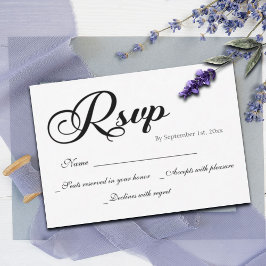 スクリプモダントウェディングRSVPカード 出欠カード