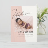 スクリプモダントウェルカムベビーガール誕生 案内状 (スタンド正面)