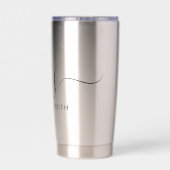 スクリプモダントエレガントイニシャルモノグラム 保温保冷タンブラー (背面)