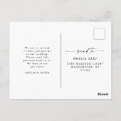 スクリプモダントエレガントウェディングRSVP ポストカード (裏面)