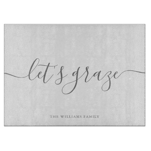 スクリプモダントエレガントグレイ家族の放牧ボード カッティングボード (正面)