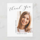 スクリプモダントエレガントシンプル写真グラッドサンキュー ポストカード (正面)