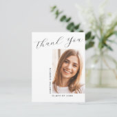 スクリプモダントエレガントシンプル写真グラッドサンキュー ポストカード (スタンド正面)