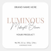 スクリプモダントエレガントスキンケアのパッケージラベル スクエアシール (正面)