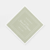 スクリプモダントエレガントセージ緑の白結婚色 スタンダードランチョンナプキン (角)