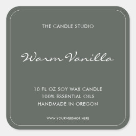 スクリプモダントエレガントセージ緑包装用キャンドル スクエアシール