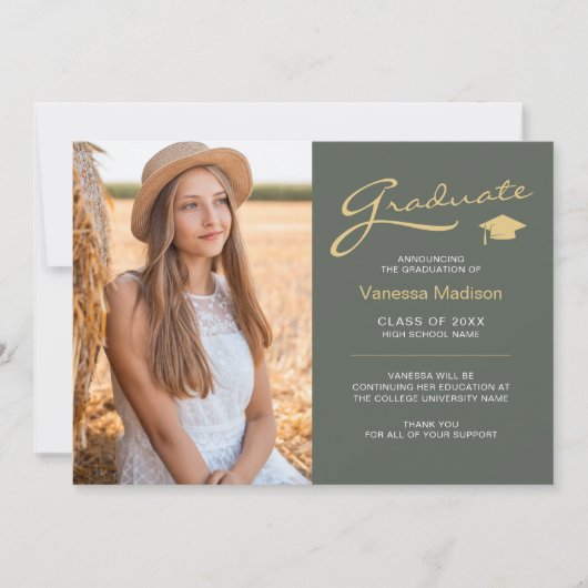 スクリプモダントエレガントセージ緑 | 2フォトグラード 案内状 (正面)