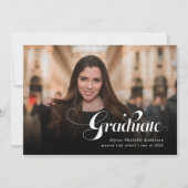 スクリプモダントエレガントタイポグラフィ卒業カード 招待状 (正面)