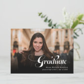 スクリプモダントエレガントタイポグラフィ卒業カード 招待状 (スタンド正面)