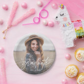 スクリプモダントエレガントタイポグラフィ大学院写真 ペーパープレート (パーティー)