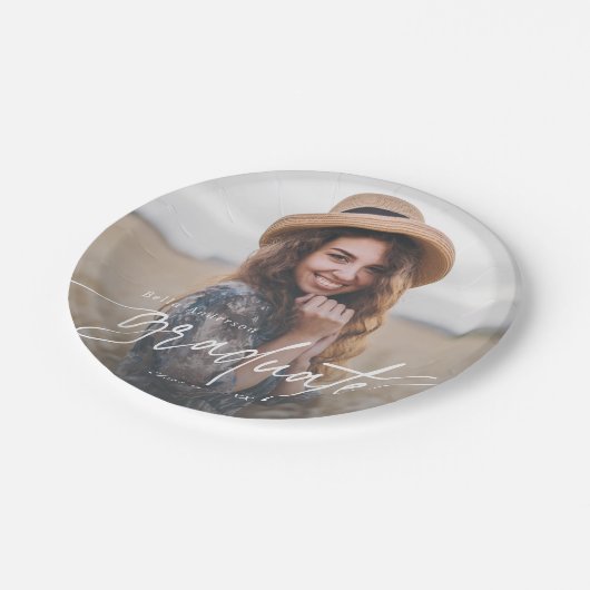 スクリプモダントエレガントタイポグラフィ大学院写真 ペーパープレート (アングル)