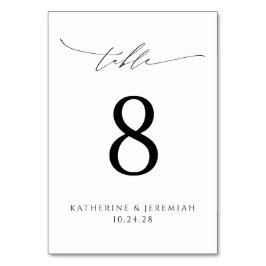 スクリプモダントエレガントタイポグラフィ結婚の テーブルナンバー
