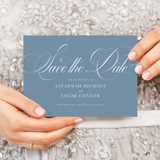 スクリプモダントエレガントダスティブルー セーブザデート