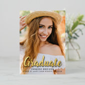 スクリプモダントエレガントトレンディーフォトフォイルグラードカード 箔招待状 (立ち正面)