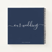スクリプモダントエレガントネイビーブルー結婚ズゲスト ノートブック (裏面)