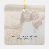 スクリプモダントエレガントハッピーホリデー写真 セラミックオーナメント (裏面)