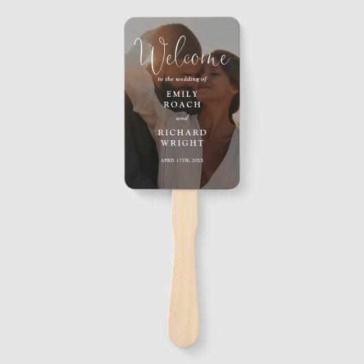 スクリプモダントエレガントフォト結婚式 プログラム ハンドファン (正面)