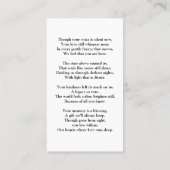 スクリプモダントエレガントフォト記憶カード 名刺 (裏面)