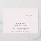 スクリプモダントエレガントブライダルシャワー箔の起動 箔招待状 (正面)