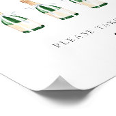 スクリプモダントエレガントミニシャンパンボトル ポスター (角)