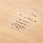 スクリプモダントエレガントミニマル結婚リスト アクリル招待状 (レイダウン)