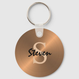 スクリプモダントエレガントモノグラム青銅金属 キーホルダー