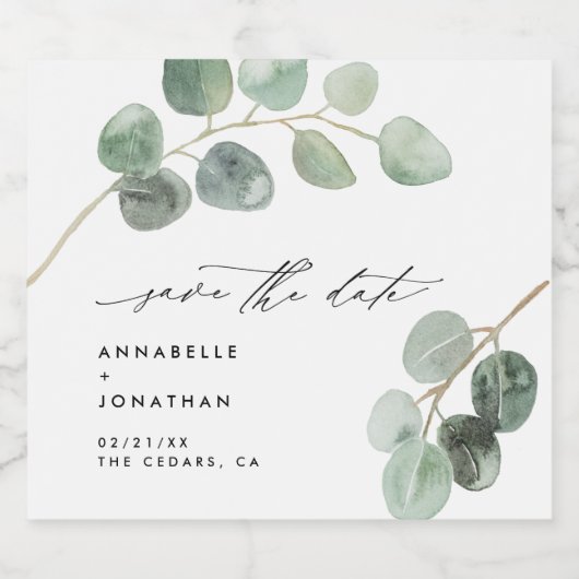 スクリプモダントエレガントヴィンテージ非ヒトeucalypus スパークリングワインラベル (シングルラベル)