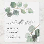 スクリプモダントエレガントヴィンテージ非写真ユーカリ ワインラベル (シングルラベル)