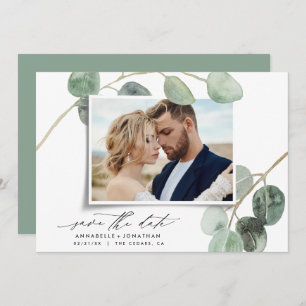 スクリプモダントエレガントヴィンテージphoto eucalyptus inv 招待状