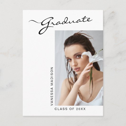 スクリプモダントエレガント写真 |グラッド発表 ポストカード (正面)
