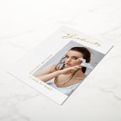 スクリプモダントエレガント写真 |グラッド発表 箔招待状 (回転した状態)