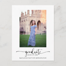 スクリプモダントエレガント卒業のお知らせ ポストカード
