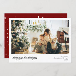 スクリプモダントエレガント家族の写真クリスマス シーズンカード