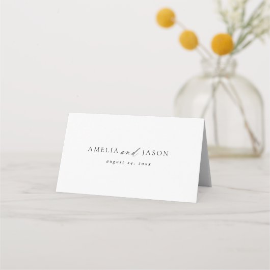 スクリプモダントエレガント座席表テーブル番号 プレイスカード (裏面)